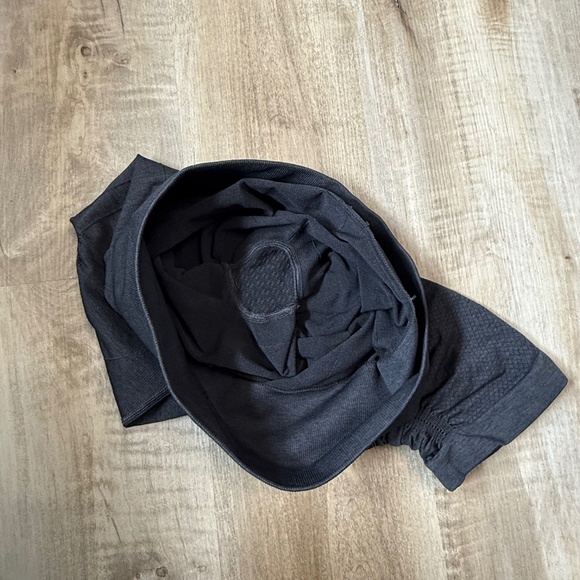 Lululemon Yoga In the Flow Capri Crop Legging Tights Ruched Size 6 Charcoal Grey - Picture 3 of 4